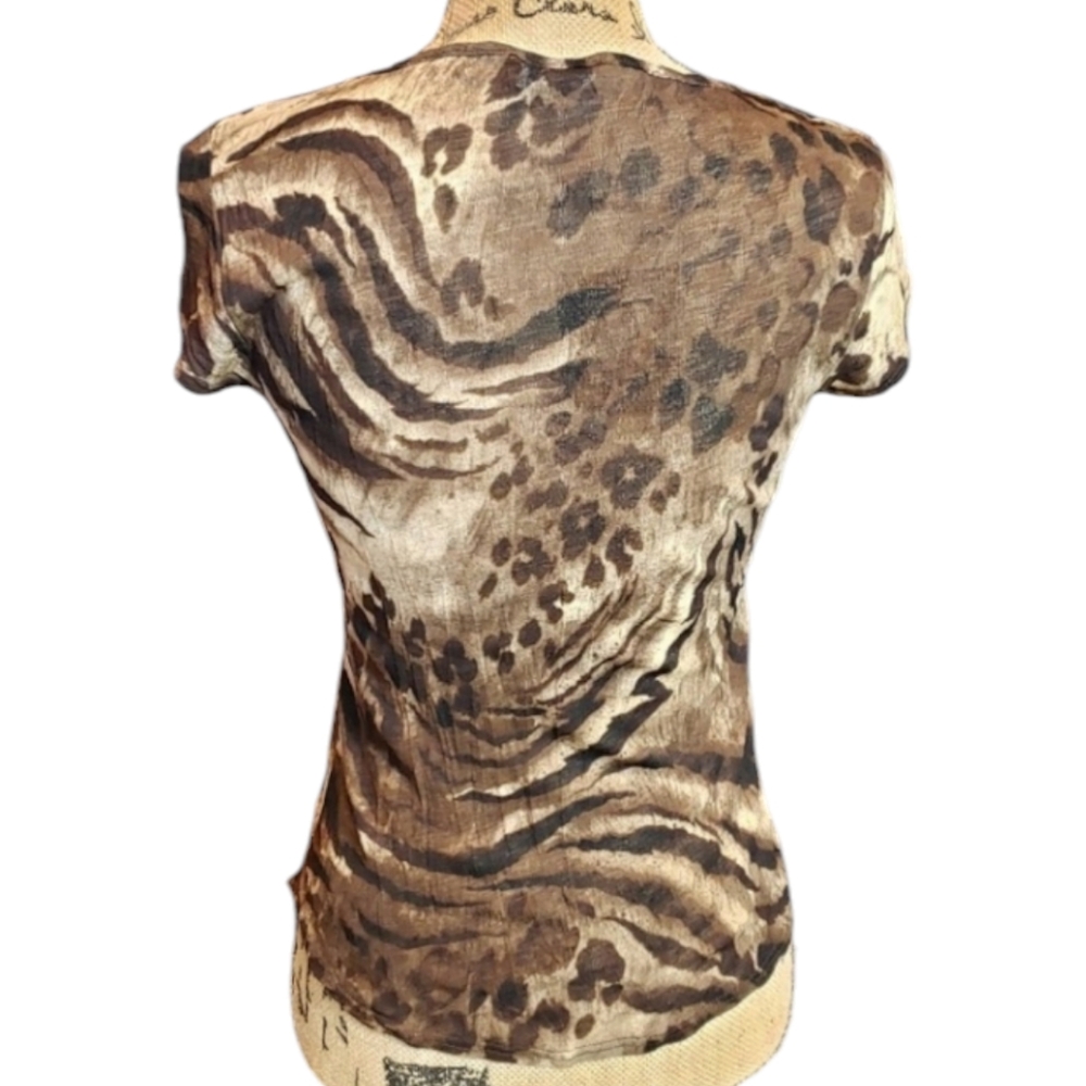 Charlotte Russe Vneck Leopard Print Top - Picture 2 of 4